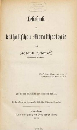 Lehrbuch der katholischen Moraltheologie