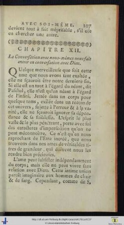 Chap. XII. La Conversation avec nous-mêmes nous fait entrer en conversation avec Dieu.