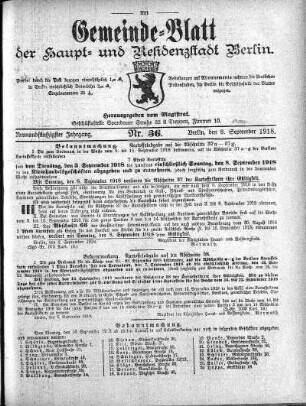 1918,36: Nr. 36, 8. September 1918