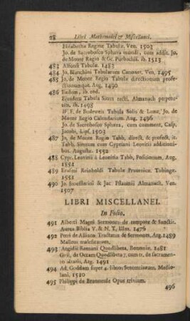 Libri Miscellanei.