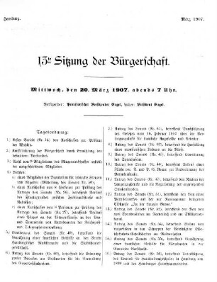 13te Sitzung der Bürgerschaft.