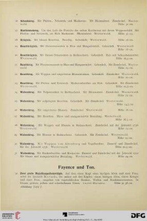 Fayence, Ton, Porzellan (Nr. 32-147)