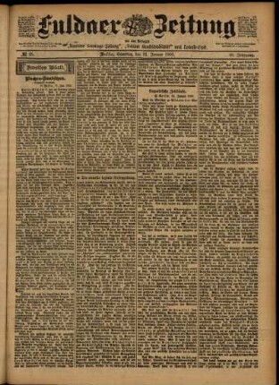 Zweite Ausgabe vom Samstag, den 31. Januar 1903.