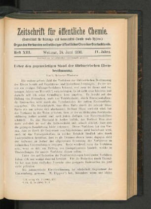 Heft XIII. Weimar, 24. Juni 1898.