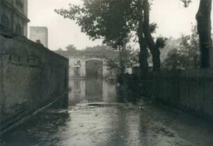 Leipzig-Hochwasser, Einbruchstelle "Blüthner", 13.7.54, 12:45 Uhr