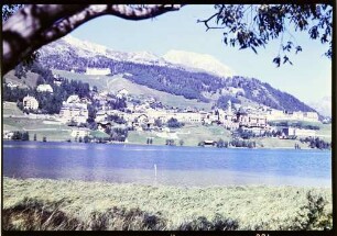 St. Moritz: St. Moritz mit See, Vordergrund Ast