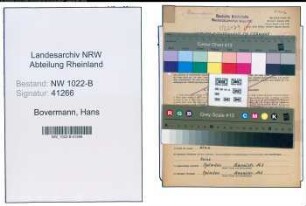 Entnazifizierung Hans Bovermann , geb. 13.09.1903 ()