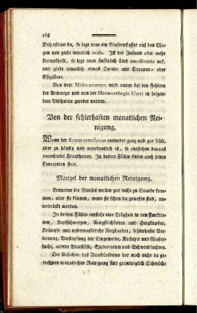Von der fehlerhaften monatlichen Reinigung