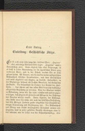 Erster Vortrag. Einleitung: Geschichtliche Skizze.
