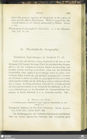 45. Physikalische Geographie