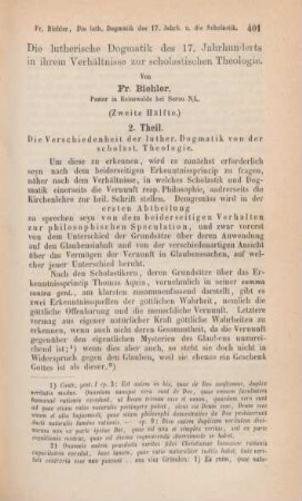 401-461 Die lutherische Dogmatik des 17. Jahrhunderts in ihrem Verhältnisse zur scholastischen Theologie : zweite Hälfte
