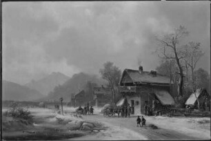 Oberbayerisches Dorf im Winter