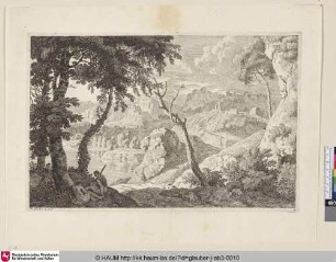 [Landschaft mit zwei sitzenden Männern; Landscape with two seated men]