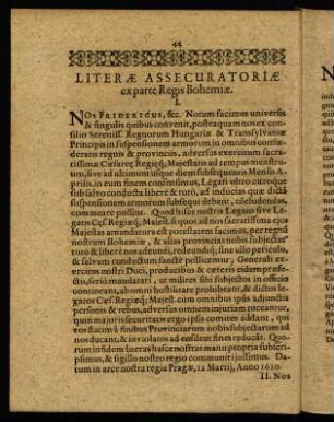 44-48, Literae Assecuratoriae ex parte Regis Bohemiae