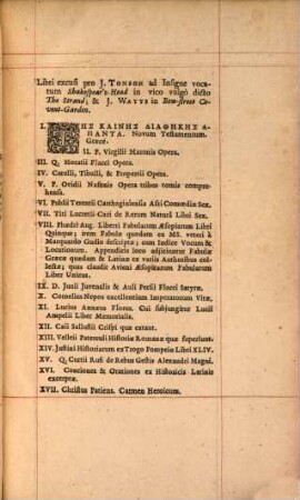 Catulli, Tibulli, Et Propertii Opera, 2. In quo Catulli, Tibulli, Et Propertii Carmina quaedam Graece versa, Cum Indicibus