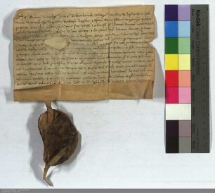 Genannte Scheffen zu Marburg beurkunden, daß die Ritter Ludwig Vogt von Fronhausen, Zabelo von Weiboldshausen und Volpert von Lohra sowie Guntram ...