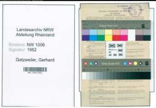 Entnazifizierung Gerhard Gatzweiler , geb. 25.10.1900 (Zugschaffner)