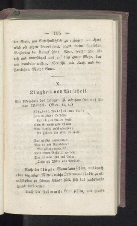 X. Klugheit und Weisheit.