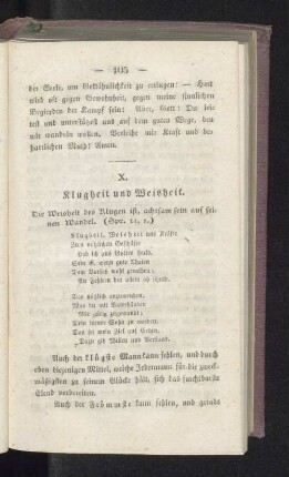 X. Klugheit und Weisheit.