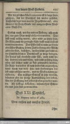 Das XXI. Capitel, Vom rothen und weissen Friesel