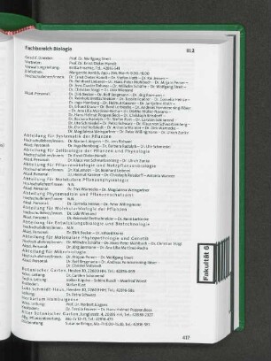 Fakultät 6 Fachbereich Biologie