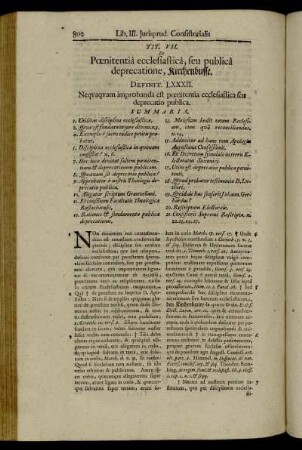 Tit. VII. De Pœnitentia ecclesiastica, seu publica deprecatione, Kirchenbusse.