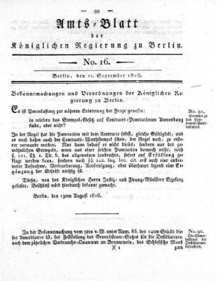 No 16, 11. September 1816