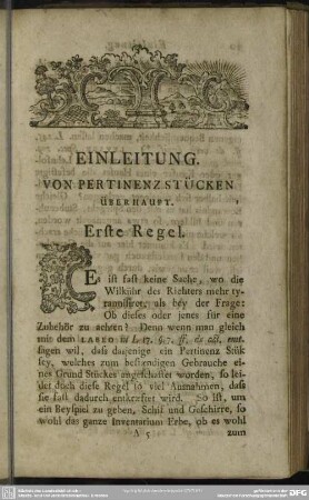 Einleitung. Von Pertinenz Stücken Überhaupt