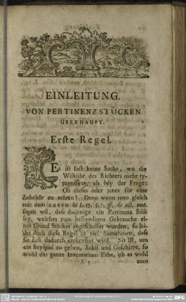 Einleitung. Von Pertinenz Stücken Überhaupt