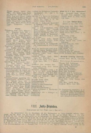 VIII. [VI.] Justiz-Behörden