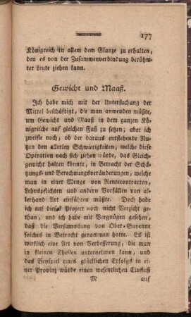 Gewicht und Maaß.