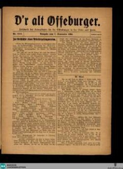 D' r Alt Offeburger : Zeitschrift der Heimatkunde für die Offenburger in der Nähe und Ferne