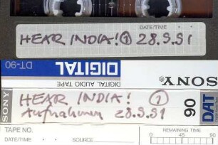 Hear India! 1. Aufnahmen 28.9.91