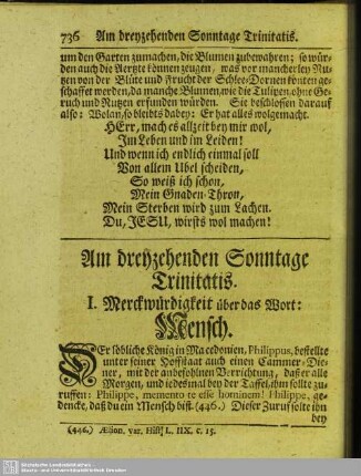 Am dreyzehenden Sonntage Trinitatis
