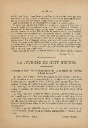 La Journée De Huit Heures