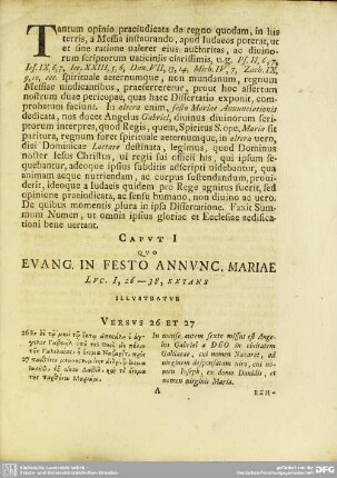 Caput I. Quo Evang. in Festo Annunc. Mariae