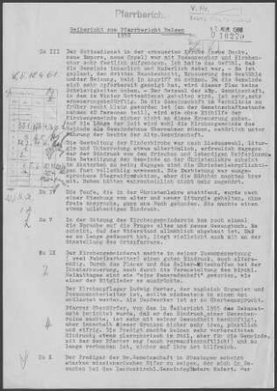 Belsen: Pfarrbericht 1959