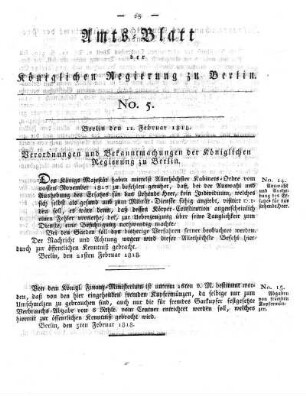 No. 5, 11. Februar 1818
