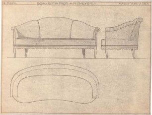 Niemeyer, Adalbert; Wohnräume, Möbel - Sofa (Ansichten)