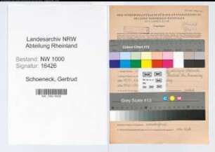Entnazifizierung Gertrud Schoeneck, geb. 11.05.1891 (Lehrer)