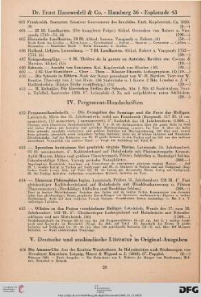 IV. Pergament-Handschriften (Nr. 616-757)