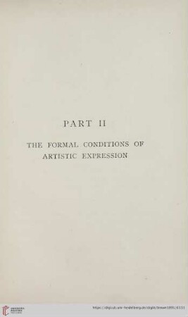 Part II: The formal conditions of artistic expression