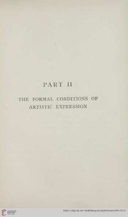 Part II: The formal conditions of artistic expression