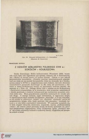 11: Z dziejów meblarstwa polskiego XVIII w. : Sokołów - Kolbuszowa