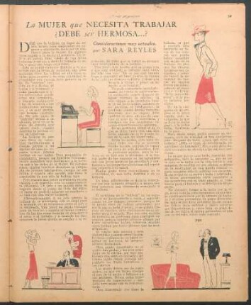 La mujer que necesita trabajar ¿Debe ser hermosa...? : Consideraciones muy actuales
