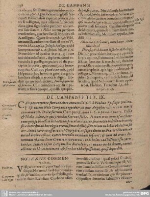De Campanis Tit. IX.