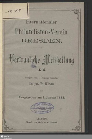 5.1883: Vertrauliche Mitteilung