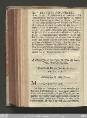 A Monseigneur l'Evêque & Duc de Langres, Pair de France.