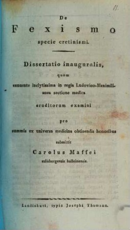 De fexismo, specie cretinismi