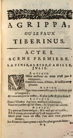 Le Theatre De Mr. Quinault, 2[,4]. Agrippa Roy D'Albe, Ou Le Faux Tiberinus